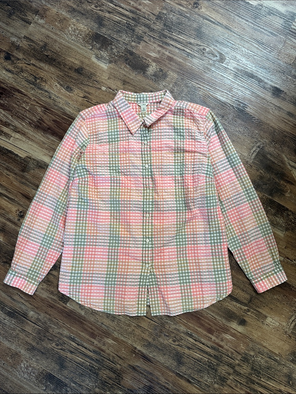 L.L. Bean Vacationland Seersucker Shirt, Long-Sleeve Plaid Size 2X